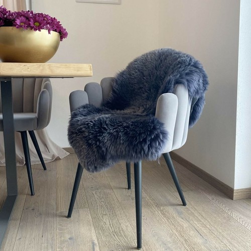 Peau mouton noir gris - de,